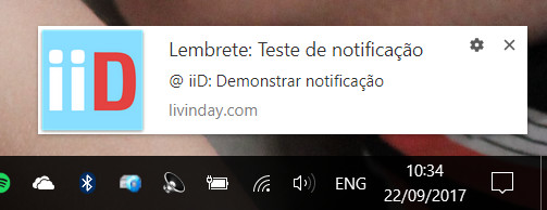 Notificação desktop